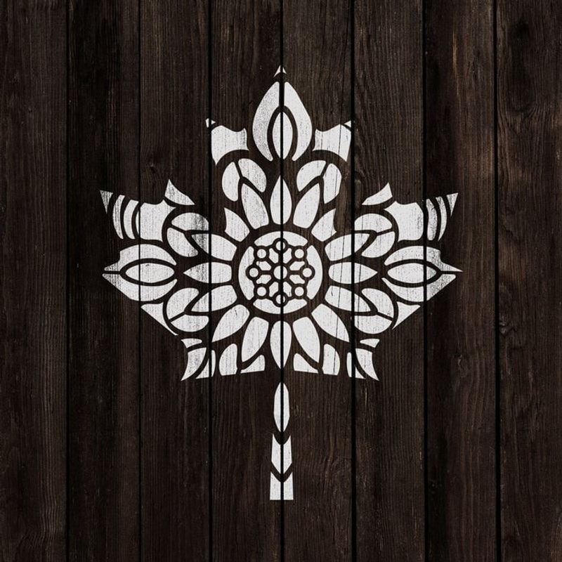 Casa si Gradina - Decoratiuni - DIY - Sabloane decorative pereti - Sablon Perete vopsire, tencuiala 0.7mm Mandala Maple Leaf Refolosibil, model MXSP7203, 900 x 900 mm - Infinity.ro