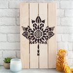 Casa si Gradina - Decoratiuni - DIY - Sabloane decorative pereti - Sablon Perete vopsire, tencuiala 0.7mm Mandala Maple Leaf Refolosibil, model MXSP7203, 900 x 900 mm - Infinity.ro