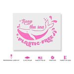 Casa si Gradina - Decoratiuni - DIY - Sabloane decorative pereti - Sablon Perete vopsire, tencuiala 0.7mm Keep The Sea Plastic Free Refolosibil, model MXSP7206, 500 x 500 mm - Infinity.ro