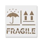 Casa si Gradina - Decoratiuni - DIY - Sabloane decorative pereti - Sablon Perete vopsire, tencuiala 0.7mm Fragile Right Side Up Keep Dry Refolosibil, model MXSP7221, 700 x 700 mm, 0.70mm - Infinity.ro