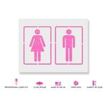 Casa si Gradina - Decoratiuni - DIY - Sabloane decorative pereti - Sablon Perete vopsire, tencuiala 0.7mm Bathroom Sign Refolosibil, model MXSP7211, 500 x 500 mm, 0.70mm - Infinity.ro
