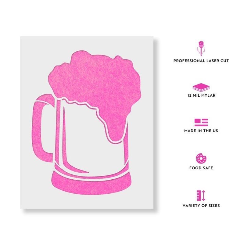 Casa si Gradina - Decoratiuni - DIY - Sabloane decorative pereti - Sablon Perete vopsire, tencuiala 0.7mm Beer Mug Refolosibil, model MXSP7213, 100 x 100 mm, 0.70mm - Infinity.ro