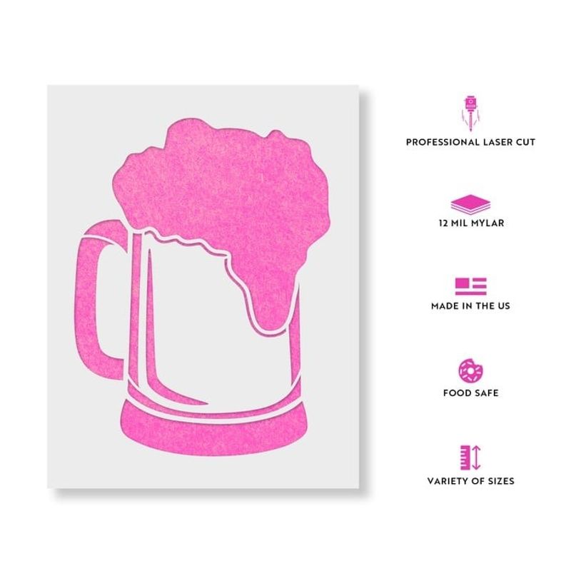 Casa si Gradina - Decoratiuni - DIY - Sabloane decorative pereti - Sablon Perete vopsire, tencuiala 0.7mm Beer Mug Refolosibil, model MXSP7213, 700 x 700 mm, 0.70mm - Infinity.ro