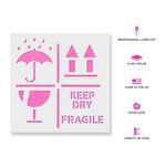 Casa si Gradina - Decoratiuni - DIY - Sabloane decorative pereti - Sablon Perete vopsire, tencuiala 0.7mm Keep Dry Fragile Up Text Refolosibil, model MXSP7220, 500 x 500 mm, 0.70mm - Infinity.ro