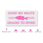 Casa si Gradina - Decoratiuni - DIY - Sabloane decorative pereti - Sablon Perete vopsire, tencuiala 0.7mm No Dumping Drains to River Refolosibil, model MXSP7225, 100 x 100 mm, 0.70mm - Infinity.ro