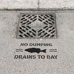 Casa si Gradina - Decoratiuni - DIY - Sabloane decorative pereti - Sablon Perete vopsire, tencuiala 0.7mm No Dumping Drains to Bay Refolosibil, model MXSP7224, 100 x 100 mm, 0.70mm - Infinity.ro