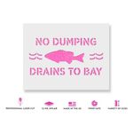 Casa si Gradina - Decoratiuni - DIY - Sabloane decorative pereti - Sablon Perete vopsire, tencuiala 0.7mm No Dumping Drains to Bay Refolosibil, model MXSP7224, 300 x 300 mm, 0.70mm - Infinity.ro