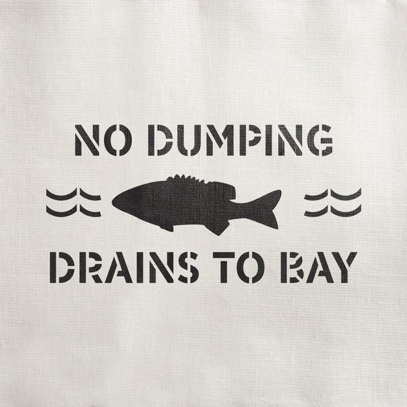 Casa si Gradina - Decoratiuni - DIY - Sabloane decorative pereti - Sablon Perete vopsire, tencuiala 0.7mm No Dumping Drains to Bay Refolosibil, model MXSP7224, 300 x 300 mm, 0.70mm - Infinity.ro