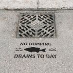 Casa si Gradina - Decoratiuni - DIY - Sabloane decorative pereti - Sablon Perete vopsire, tencuiala 0.7mm No Dumping Drains to Bay Refolosibil, model MXSP7224, 200 x 200 mm, 0.70mm - Infinity.ro