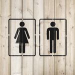 Casa si Gradina - Decoratiuni - DIY - Sabloane decorative pereti - Sablon Perete vopsire, tencuiala 0.7mm Bathroom Sign Refolosibil, model MXSP7211, 700 x 700 mm, 0.70mm - Infinity.ro