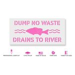Casa si Gradina - Decoratiuni - DIY - Sabloane decorative pereti - Sablon Perete vopsire, tencuiala 0.7mm No Dumping Drains to River Refolosibil, model MXSP7225, 600 x 600 mm, 0.70mm - Infinity.ro