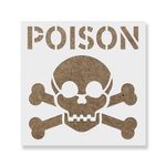 Casa si Gradina - Decoratiuni - DIY - Sabloane decorative pereti - Sablon Perete vopsire, tencuiala 0.7mm Poison Symbol Refolosibil, model MXSP7227, 1000 x 1000 mm, 0.70mm - Infinity.ro