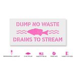 Casa si Gradina - Decoratiuni - DIY - Sabloane decorative pereti - Sablon Perete vopsire, tencuiala 0.7mm No Dumping Drains to Stream Refolosibil, model MXSP7226, 100 x 100 mm, 0.70mm - Infinity.ro