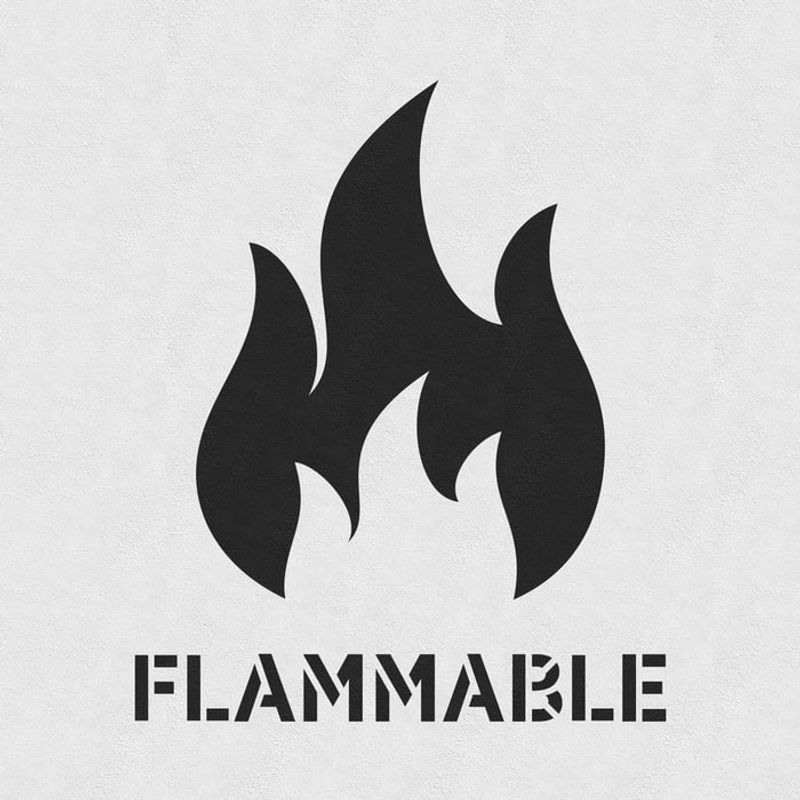 Casa si Gradina - Decoratiuni - DIY - Sabloane decorative pereti - Sablon Perete vopsire, tencuiala 0.7mm Flammable Symbol Refolosibil, model MXSP7228, 1000 x 1000 mm, 0.70mm - Infinity.ro
