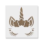 Casa si Gradina - Decoratiuni - DIY - Sabloane decorative pereti - Sablon Perete vopsire, tencuiala 0.7mm Cap de Unicorn model MXSP7432, 800 x 800 mm - Infinity.ro