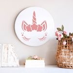Casa si Gradina - Decoratiuni - DIY - Sabloane decorative pereti - Sablon Perete vopsire, tencuiala 0.7mm Cap de Unicorn model MXSP7432, 800 x 800 mm - Infinity.ro