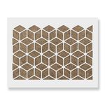Casa si Gradina - Decoratiuni - DIY - Sabloane decorative pereti - Sablon Perete vopsire, tencuiala 900x600x0.7mm Hexagon Illusion Refolosibil, model MXSP7110 - Infinity.ro