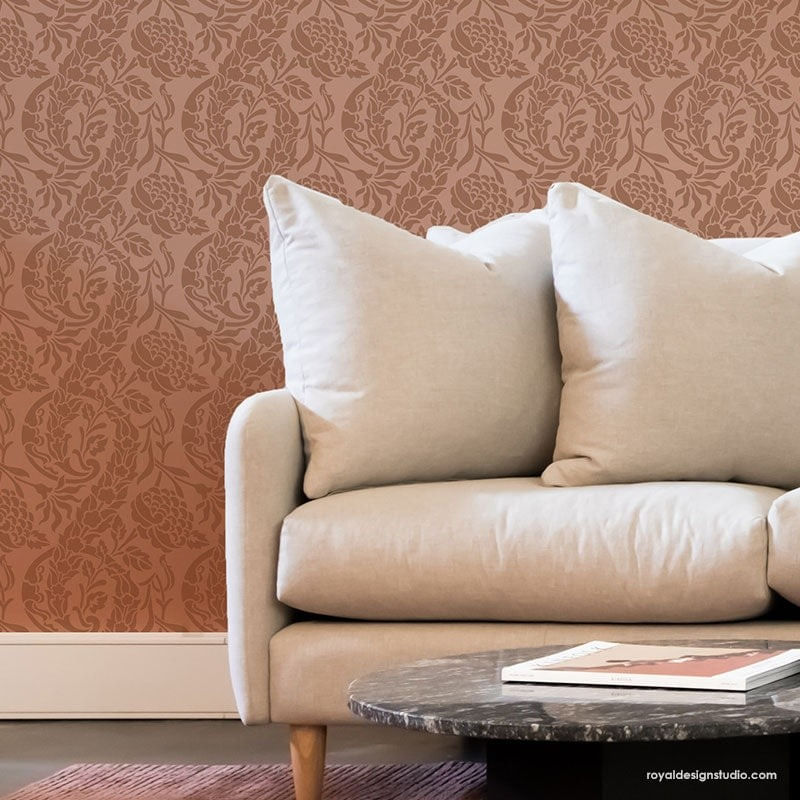 Casa si Gradina - Decoratiuni - DIY - Sabloane decorative pereti - Sablon Perete vopsire, tencuiala dimensiune 900x600 x mm grosime 0,7mm Saxony Damask model MXSP7498 - Infinity.ro