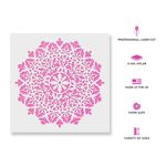 Casa si Gradina - Decoratiuni - DIY - Sabloane decorative pereti - Sablon Perete vopsire, tencuiala 0.7mm Neve Mandala Refolosibil, model MXSP7158, 800 x 800 mm - Infinity.ro