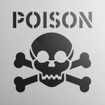 Casa si Gradina - Decoratiuni - DIY - Sabloane decorative pereti - Sablon Perete vopsire, tencuiala 0.7mm Poison Symbol Refolosibil, model MXSP7227, 100 x 100 mm, 0.70mm - Infinity.ro