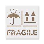 Casa si Gradina - Decoratiuni - DIY - Sabloane decorative pereti - Sablon Perete vopsire, tencuiala 0.7mm Fragile Right Side Up Keep Dry Refolosibil, model MXSP7221, 100 x 100 mm, 0.70mm - Infinity.ro
