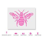 Casa si Gradina - Decoratiuni - DIY - Sabloane decorative pereti - Sablon Perete vopsire, tencuiala 0.7mm Mandala Bumble Bee Stencil Refolosibil, model MXSP7178, 100 x 100 mm - Infinity.ro