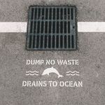 Casa si Gradina - Decoratiuni - DIY - Sabloane decorative pereti - Sablon Perete vopsire, tencuiala 0.7mm No Dumping Drains to Ocean Refolosibil, model MXSP7210, 200 x 200 mm, 0.70 mm - Infinity.ro