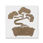 Casa si Gradina - Decoratiuni - DIY - Sabloane decorative pereti - Sablon Perete vopsire, tencuiala 0.7mm Bonsai Tree Refolosibil, model MXSP7194, 200 x 200 mm - Infinity.ro