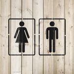 Casa si Gradina - Decoratiuni - DIY - Sabloane decorative pereti - Sablon Perete vopsire, tencuiala 0.7mm Bathroom Sign Refolosibil, model MXSP7211, 400 x 400 mm, 0.70mm - Infinity.ro