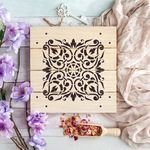 Casa si Gradina - Decoratiuni - DIY - Sabloane decorative pereti - Sablon Perete vopsire, tencuiala 0.7mm Arabesque Refolosibil, model MXSP7154, 400 x 400 mm - Infinity.ro