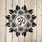 Casa si Gradina - Decoratiuni - DIY - Sabloane decorative pereti - Sablon Perete vopsire, tencuiala 0.7mm Om Flower Mandala Refolosibil, model MXSP7150, 400 x 400 mm - Infinity.ro