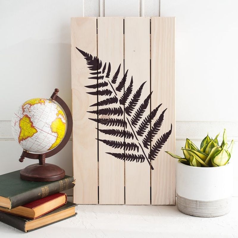 Casa si Gradina - Decoratiuni - DIY - Sabloane decorative pereti - Sablon Perete vopsire, tencuiala 0.7mm Ferns Stencil Refolosibil, model MXSP7172, 400 x 400 mm - Infinity.ro