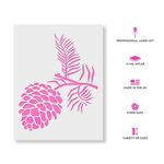 Casa si Gradina - Decoratiuni - DIY - Sabloane decorative pereti - Sablon Perete vopsire, tencuiala 0.7mm Pine Cone Stencil Refolosibil, model MXSP7170, 500 x 500 mm - Infinity.ro