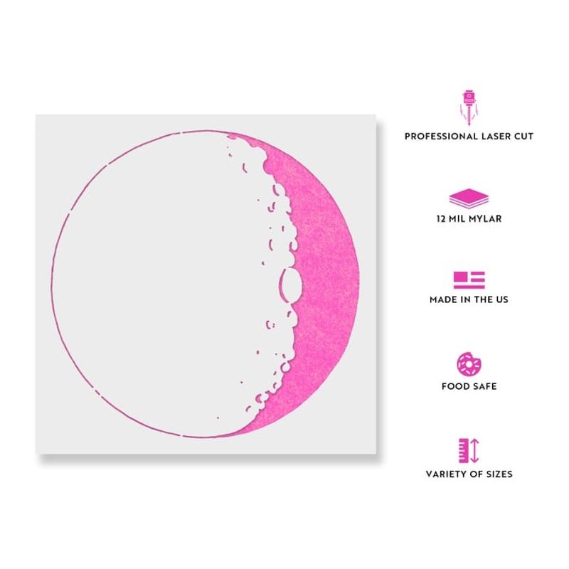 Casa si Gradina - Decoratiuni - DIY - Sabloane decorative pereti - Sablon Perete vopsire, tencuiala 0.7mm Moon Refolosibil, model MXSP7188, 600 x 600 mm - Infinity.ro