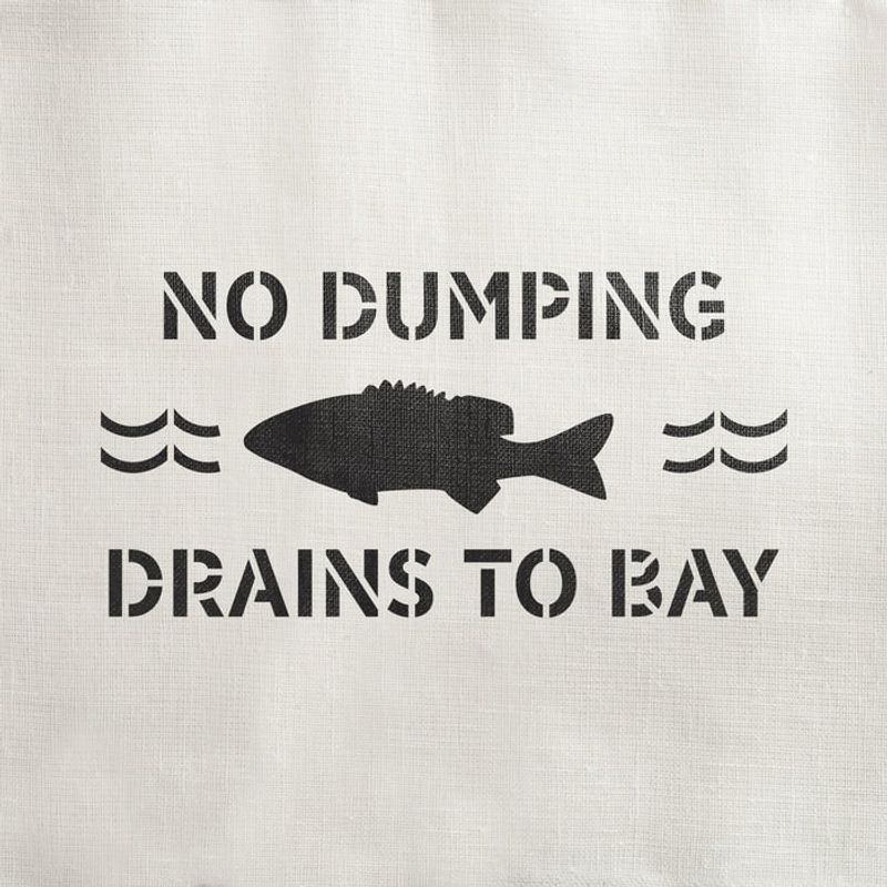 Casa si Gradina - Decoratiuni - DIY - Sabloane decorative pereti - Sablon Perete vopsire, tencuiala 0.7mm No Dumping Drains to Bay Refolosibil, model MXSP7224, 600 x 600 mm, 0.70mm - Infinity.ro