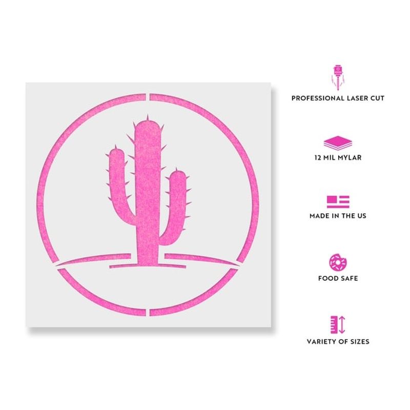 Casa si Gradina - Decoratiuni - DIY - Sabloane decorative pereti - Sablon Perete vopsire, tencuiala 0.7mm Cactus Refolosibil, model MXSP7181, 600 x 600 mm - Infinity.ro