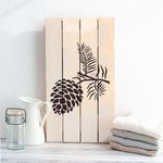 Casa si Gradina - Decoratiuni - DIY - Sabloane decorative pereti - Sablon Perete vopsire, tencuiala 0.7mm Pine Cone Stencil Refolosibil, model MXSP7170, 600 x 600 mm - Infinity.ro