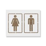 Casa si Gradina - Decoratiuni - DIY - Sabloane decorative pereti - Sablon Perete vopsire, tencuiala 0.7mm Bathroom Sign Refolosibil, model MXSP7211, 600 x 600 mm, 0.70mm - Infinity.ro