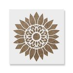 Casa si Gradina - Decoratiuni - DIY - Sabloane decorative pereti - Sablon Perete vopsire, tencuiala 0.7mm Mandala Sunflower Stencil Refolosibil, model MXSP7175, 700 x 700 mm - Infinity.ro