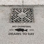 Casa si Gradina - Decoratiuni - DIY - Sabloane decorative pereti - Sablon Perete vopsire, tencuiala 0.7mm No Dumping Drains to Bay Refolosibil, model MXSP7224, 700 x 700 mm, 0.70mm - Infinity.ro