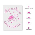 Casa si Gradina - Decoratiuni - DIY - Sabloane decorative pereti - Sablon Perete vopsire, tencuiala 0.7mm Save Sea Turtles Refolosibil, model MXSP7207, 800 x 800 mm - Infinity.ro