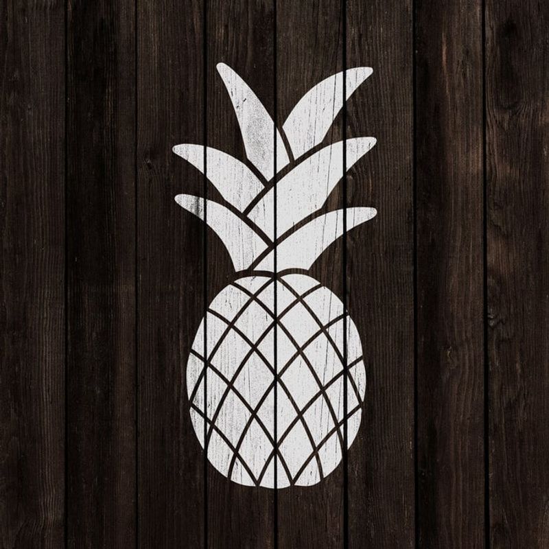 Casa si Gradina - Decoratiuni - DIY - Sabloane decorative pereti - Sablon Perete vopsire, tencuiala 0.7mm Simple Pineapple Refolosibil, model MXSP7197, 900 x 900 mm - Infinity.ro