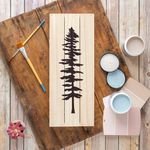 Casa si Gradina - Decoratiuni - DIY - Sabloane decorative pereti - Sablon Perete vopsire, tencuiala 0.7mm Tall Fir Tree Stencil Refolosibil, model MXSP7164, 900 x 900 mm - Infinity.ro
