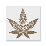 Casa si Gradina - Decoratiuni - DIY - Sabloane decorative pereti - Sablon Perete vopsire, tencuiala 0.7mm Mandala Weed Leaf Refolosibil, model MXSP7187, 900 x 900 mm - Infinity.ro