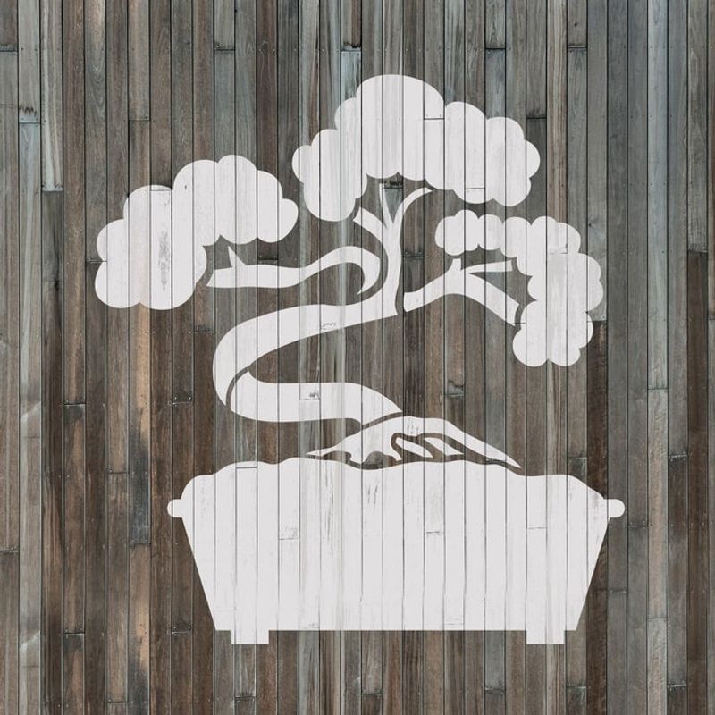 Casa si Gradina - Decoratiuni - DIY - Sabloane decorative pereti - Sablon Perete vopsire, tencuiala 0.7mm Bonsai Tree Refolosibil, model MXSP7194, 1000 x 1000 mm - Infinity.ro