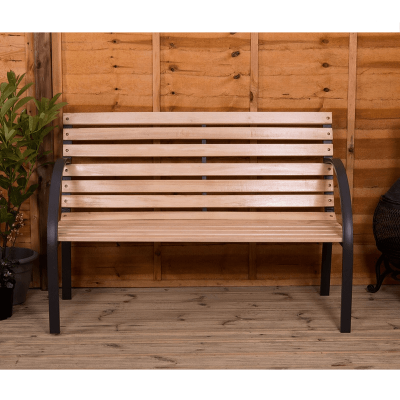 Casa si Gradina - Gradina si terasa - Mobilier exterior - Bancute de gradina - Banca de gradina, neagra / naturala, LACEA - Infinity.ro