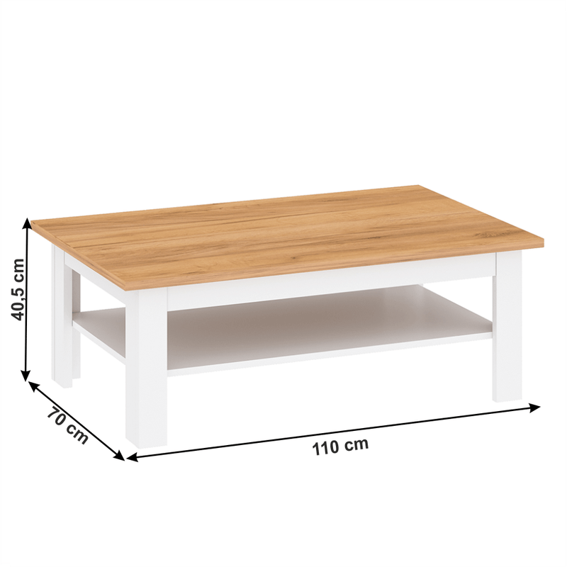 Casa si Gradina - Mobilier - Mese si birouri - Masute de cafea - Masuta de cafea, alb alba / stejar craft auriu, LANZETTE T - Infinity.ro