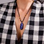 Fashion, accesorii si bijuterii - Femei - Bijuterii femei - Coliere femei - Colier Mani reglabil, cu varf dublu de Lapis Lazuli - Infinity.ro