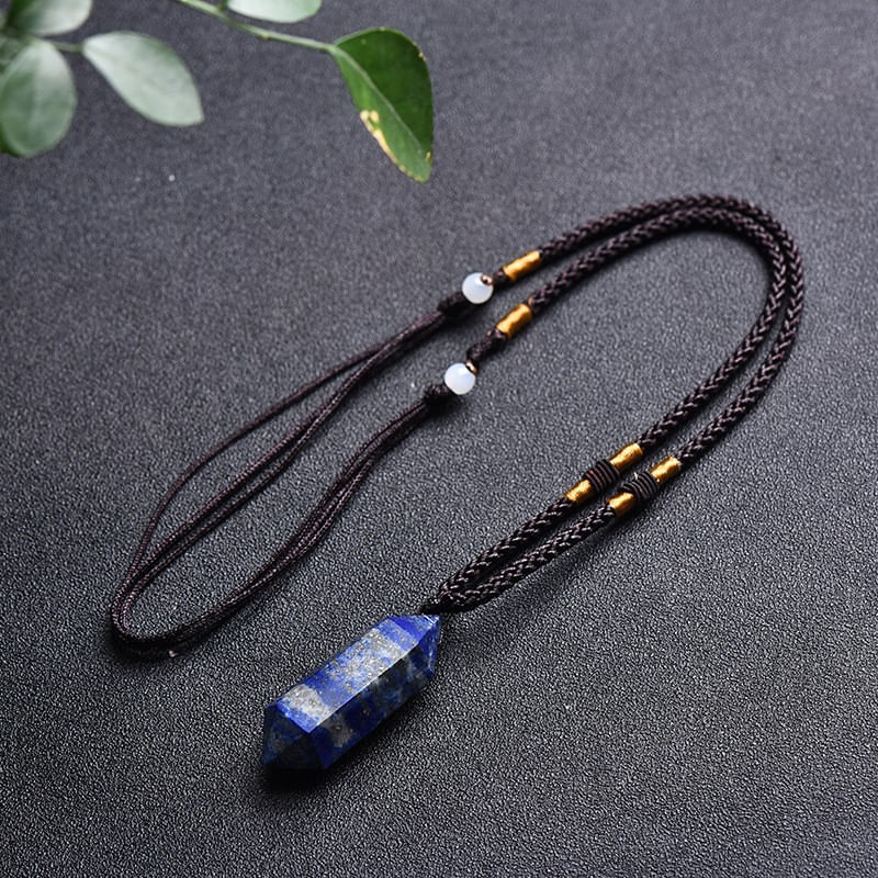 Fashion, accesorii si bijuterii - Femei - Bijuterii femei - Coliere femei - Colier Mani reglabil, cu varf dublu de Lapis Lazuli - Infinity.ro