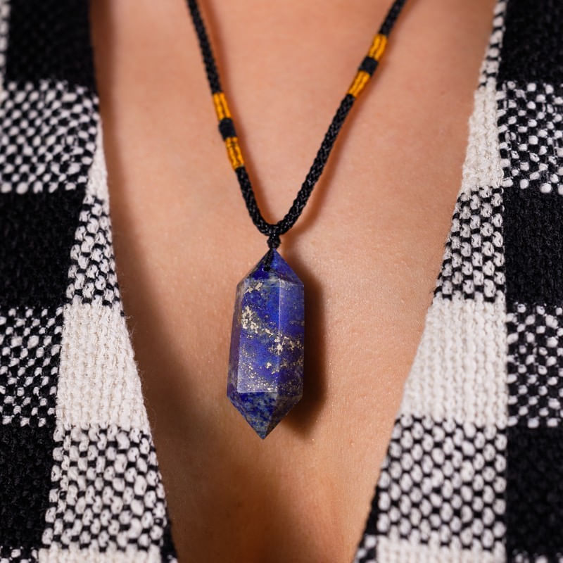 Fashion, accesorii si bijuterii - Femei - Bijuterii femei - Coliere femei - Colier Mani reglabil, cu varf dublu de Lapis Lazuli - Infinity.ro